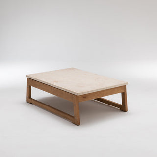 Wooden rectangular coffee table.