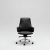 Black office chair with a high backrest on a white background
