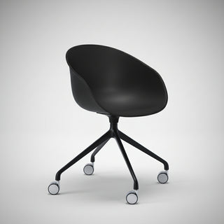 Black swivel chair on a white background