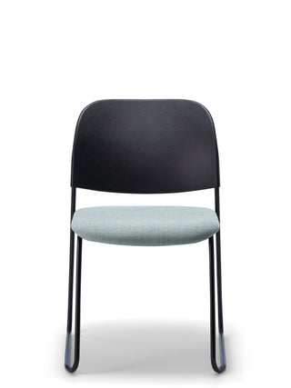 Advanta_Lumia-65 chair with black backrest and gray seat on a white background