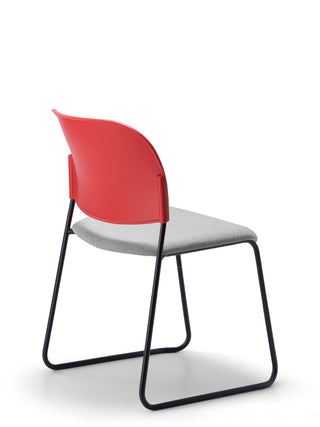 Advanta_Lumia-81 chair with red backrest and gray seat on a white background