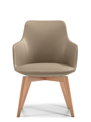 Stone chair with timber legs