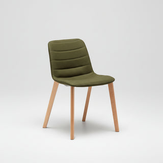 Advanta UNICA-702 green upholstered chair with wood legs