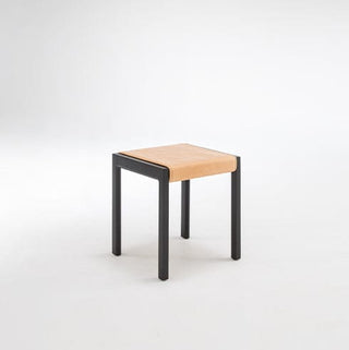 Didier Gunzel Stool 02 - Modern wood and black metal stool