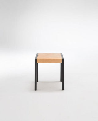 Didier Gunzel Stool 12 - Square wooden seat with black metal legs
