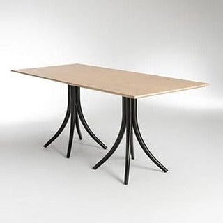 Modern rectangular dining table with black legs