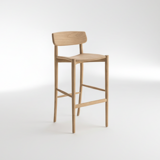 Bar chair clear finish on a light grey background