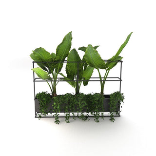 Large grid planter with lush greenery