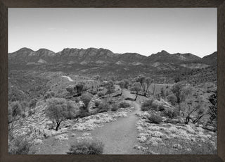 Genevieve Ginty Geological Trail framed in black and white