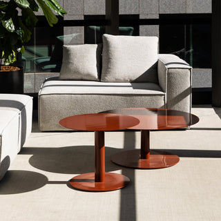 Georgestreet Geyer lounge with orange side tables