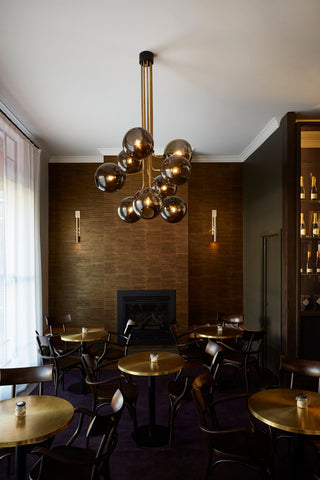 Cafe Brass interior with Tree of Light chandelier