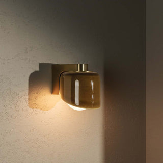 MARZ Terra 0.5 Chartreuse Brushed Brass wall sconce on wall