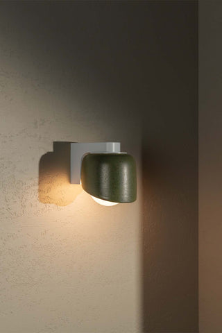 MARZ Terra 0.5 Olive & White Satin Wall Lamp, portrait crop.
