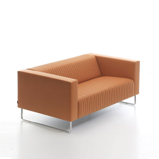 MONA 7sq Orange Leather Sofa