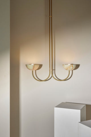 Marz Designs Aurelia double pendant light with jade & onyx.