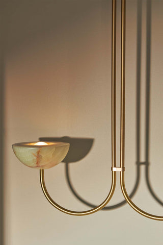 Marz Designs Aurelia Pendant detail - Jade & Onyx bowl with brass finish