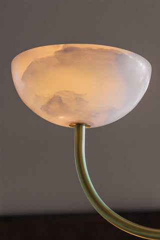 Marz Designs Aurelia Double Pendant, White Onyx, Brass Detail