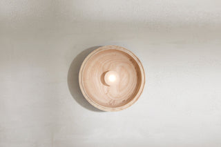 Marz Designs Selene Surface Sconce - Ash, Large, lit, front view