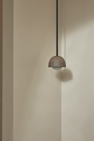 Marz Designs Terra 0 pendant light, clay, opal, brushed black, portrait