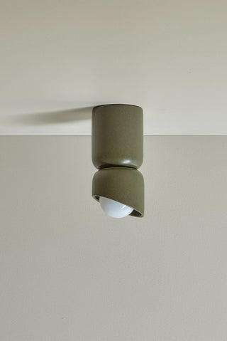 Marz Designs Terra 1.5 Surface Sconce in Olive with Opal bulb