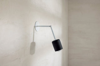 Marz Designs Terra1 articulating wall lamp, slate, white side view