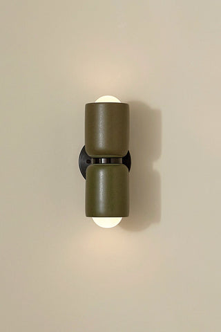 Marz Designs Terra 2 Wall Light in Olive & Brushed Black