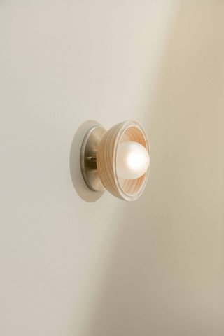 Marz Designs Selene Mini Sconce, Ash & Brushed Nickel, side view