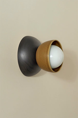 Marz Designs Terra sconce in chartreuse and blackened ash