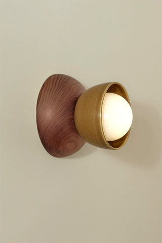 Marz Designs Terra Sconce in Chartreuse Walnut & Opal