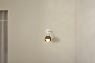 Marz Designs Terra wall sconce, chartreuse opal light fixture.