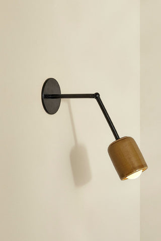 Marz Designs Terra 1 articulating wall sconce in chartreuse and black