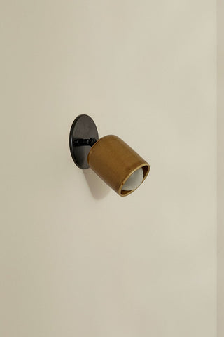 Marz Designs Terra 1 articulating wall sconce in chartreuse.