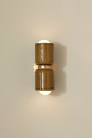 Marz Designs Terra 2 Wall Light in Chartreuse and Brass