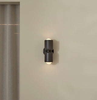 Marz Designs Terra 2 Wall Light - Brushed Black on wall