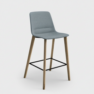 Nu Soul Upholstered Stool - Timber Legs