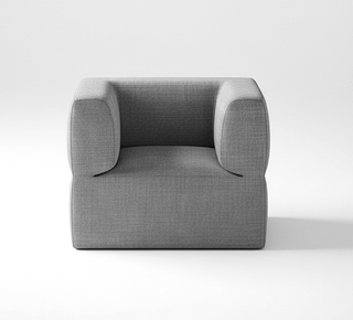 Gray armchair on a white background