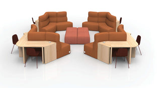 Modern office seating with desks