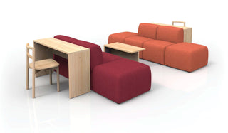 Puffalouniversalsetting5 modular seating with desk and chair