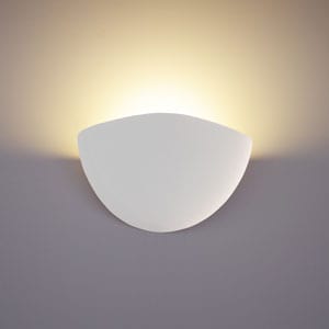 White wall sconce with soft light