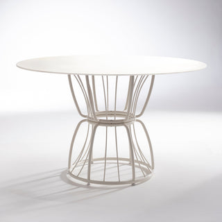 ND lounge table with wireframe base on a white background