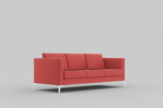 Cara 3-seater rose sofa, angled view