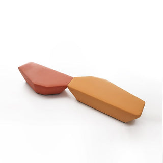 Isley5 geometric seating, terracotta and tan