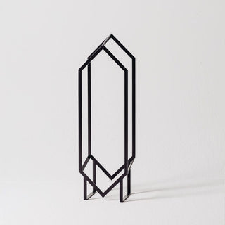 Abstract black geometric sculpture