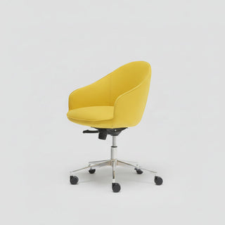 Yellow MarinaMini 5-star chrome base office chair