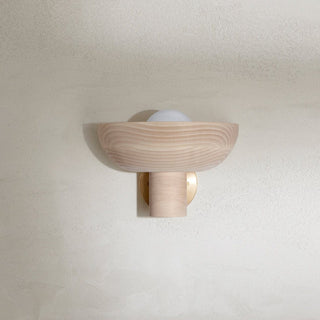 Marz Designs Selene Uplight - Ash, Brass, Opal, Wall Light (Off)