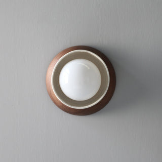 Marz Designs Terra 00 Walnut Surface Sconce, Vanilla Bean & Opal Detail