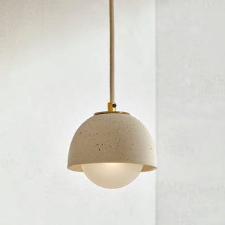 Terra 0 pendant light in brass and vanilla bean
