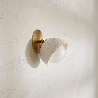 Marz Designs Terra 0 Brass Wall Sconce, Vanilla Bean Frosted