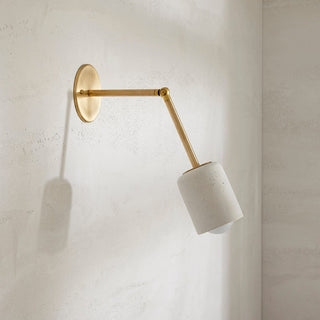 Marz Designs Terra 1 articulating brass & vanilla bean wall sconce.