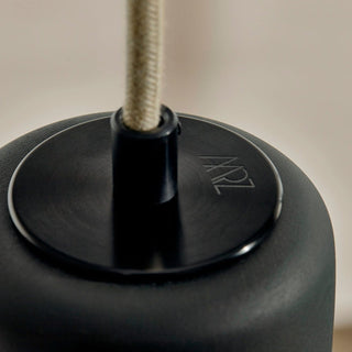 brushed black finish, fabric flex cord